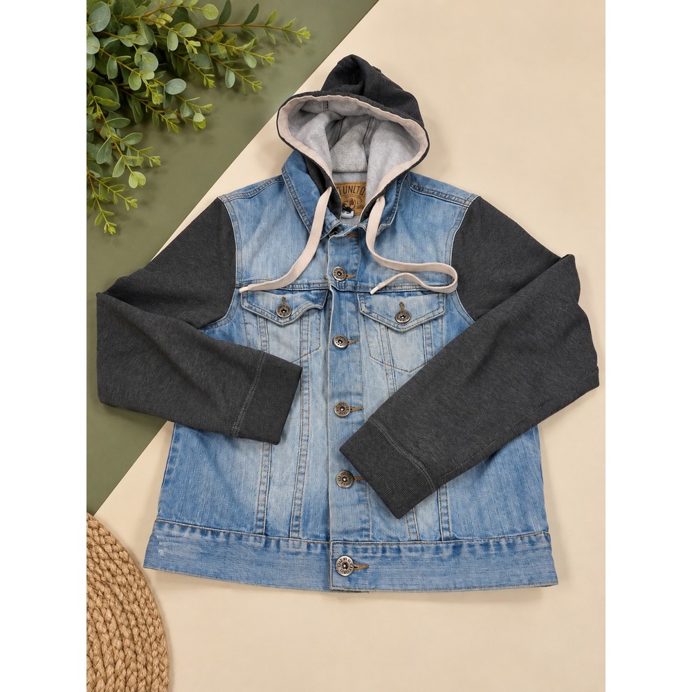 ECKO UNLTD Youth Boys Mens Size Small Trucker Hooded Jean Jacket